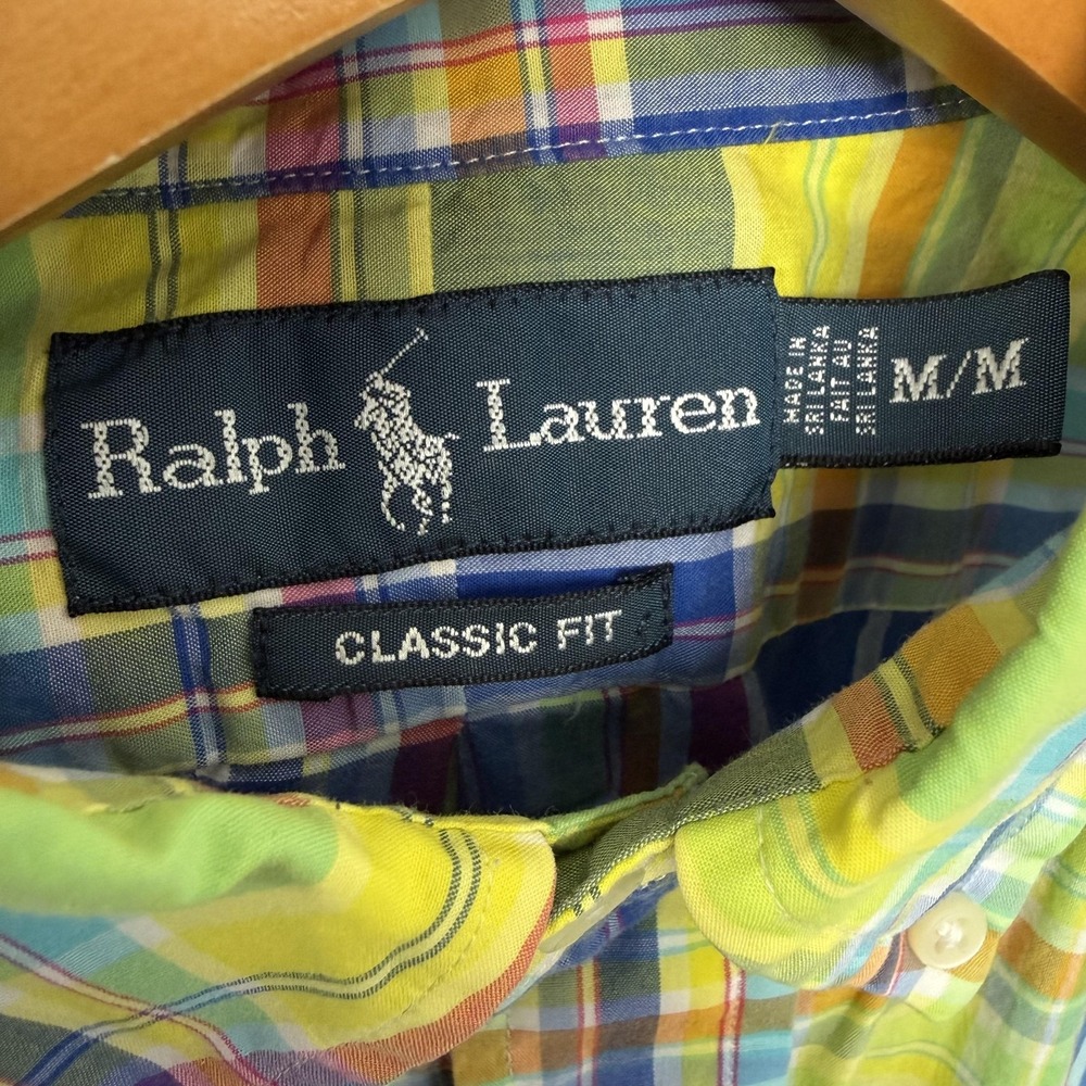 Polo Ralph Lauren Shirt Mens Medium Multicolor Plaid Classic Fit Button Down - Picture 4 of 16